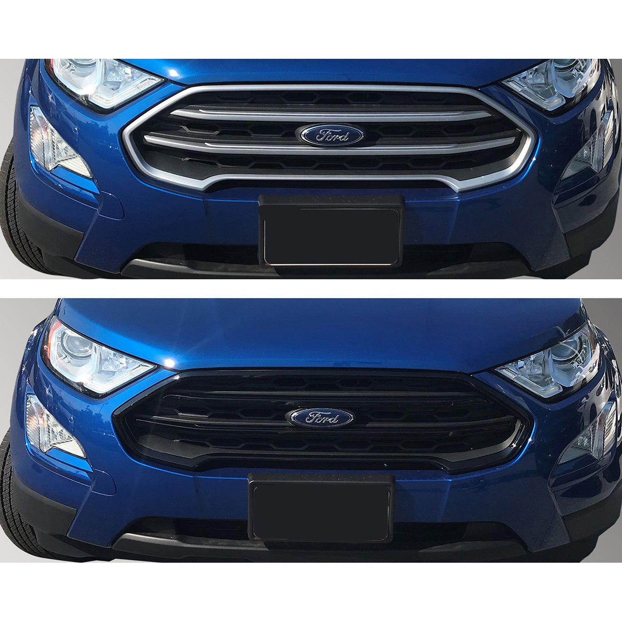 Trim Illusion - Gloss Black Tape-on Patented Grille Overlay 18-22 Ford EcoSport 3 PCS