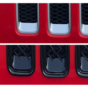Trim Illusion - Gloss Black Tape-on Patented Grille Overlay 18-23 Jeep Wrangler Sahara/Rubicon 7 PCS