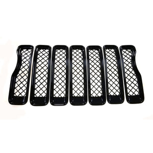 Trim Illusion - Gloss Black Tape-on Patented Grille Overlay 18-23 Jeep Wrangler Sahara/Rubicon 7 PCS