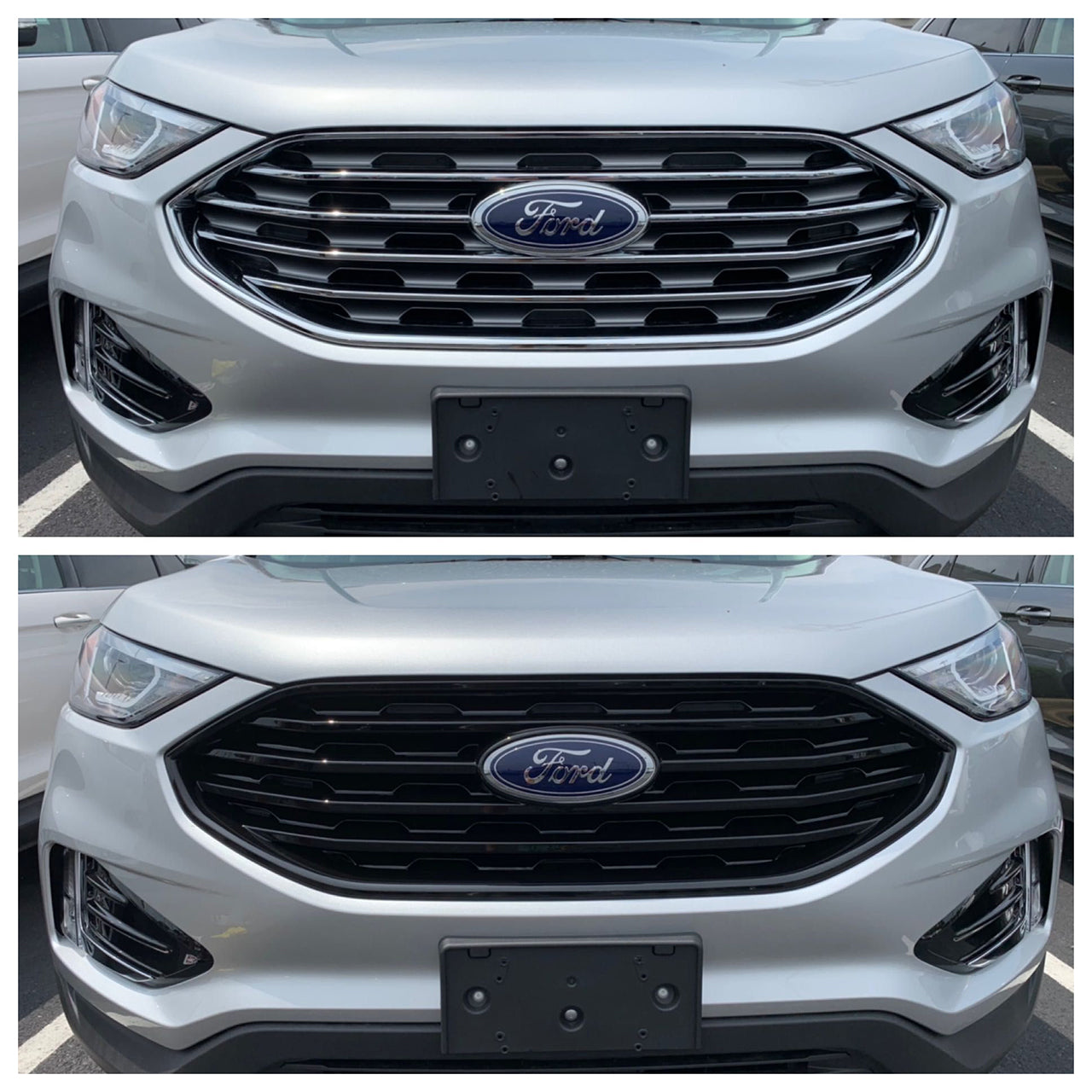 Trim Illusion - Gloss Black Patented Snap-on W/Tape Patented Grille Overlay 19-22 Ford Edge SE/SEL Does not fit grille with Camera 1 PC