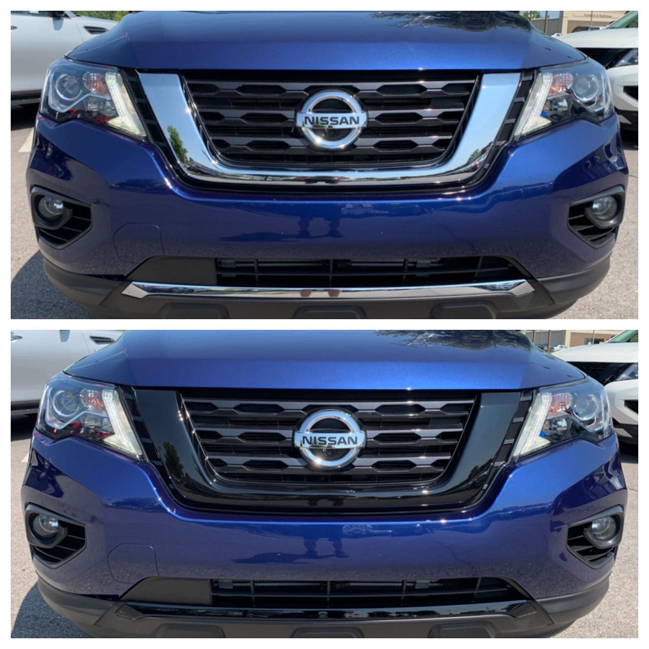 Trim Illusion - Gloss Black Tape-on Patented Grille Overlay 17-21 Nissan Pathfinder 2 PCS