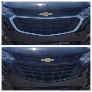 Trim Illusion - Gloss Black Patented Snap-on W/Tape Patented Grille Overlay 18-21 Chevrolet Equinox L/LS/LT Does not fit grille with Camera 2 PCS