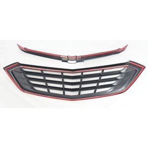 Trim Illusion - Gloss Black Patented Snap-on W/Tape Patented Grille Overlay 18-21 Chevrolet Equinox L/LS/LT Does not fit grille with Camera 2 PCS