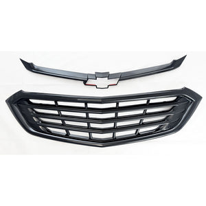 Trim Illusion - Gloss Black Patented Snap-on W/Tape Patented Grille Overlay 18-21 Chevrolet Equinox L/LS/LT Does not fit grille with Camera 2 PCS