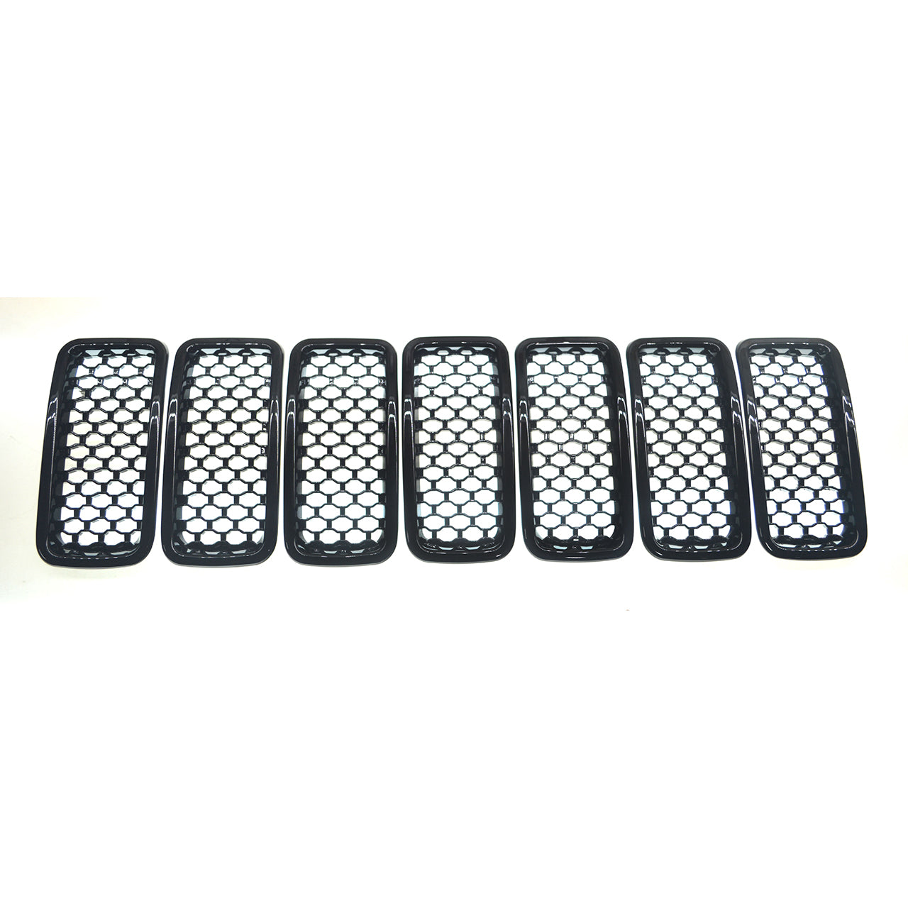 Trim Illusion - Gloss Black Tape-on Patented Grille Overlay 19-23 Jeep Renegade 2019 Late Model 7 PCS