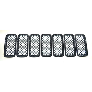 Trim Illusion - Gloss Black Tape-on Patented Grille Overlay 19-23 Jeep Renegade 2019 Late Model 7 PCS