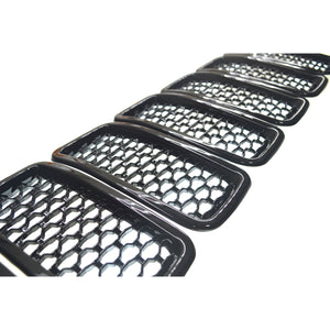 Trim Illusion - Gloss Black Tape-on Patented Grille Overlay 19-23 Jeep Renegade 2019 Late Model 7 PCS