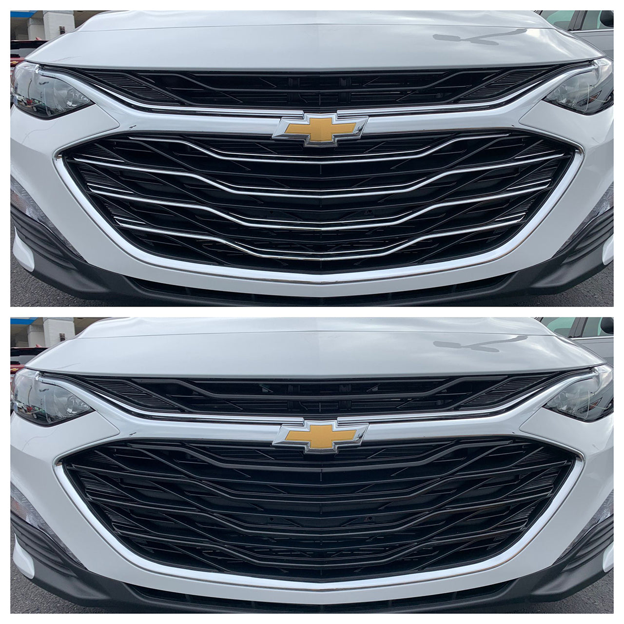 Trim Illusion - Gloss Black Patented Snap-on W/Tape Patented Grille Overlay 19-24 Chevrolet Malibu 5 PCS