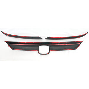 Trim Illusion - Gloss Black Tape-on Patented Grille Overlay 18-20 Honda Accord 3 PCS
