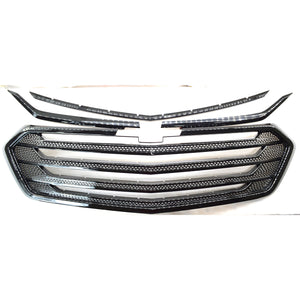 Trim Illusion - Gloss Black Patented Snap-on W/Tape Patented Grille Overlay 18-21 Chevrolet Traverse Fits grille W/ or W/O Camera 4 PCS