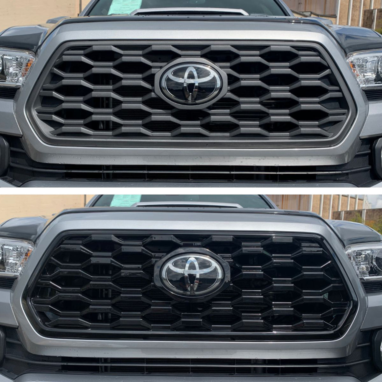 Trim Illusion - Gloss Black Patented Snap-on W/Tape Patented Grille Overlay 20-23 Toyota Tacoma TRD Sport/Off-Road Does not fit grille with Camera 1 PC