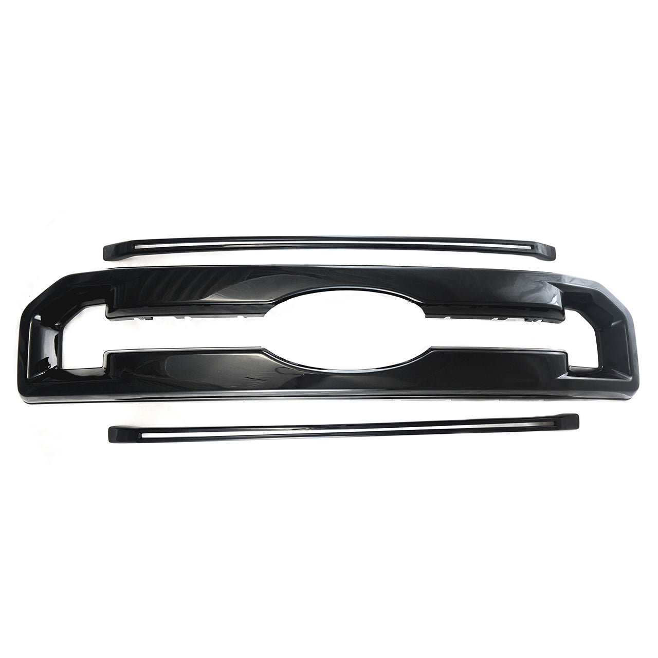 Trim Illusion - Gloss Black Patented Snap-on W/Tape Patented Grille Overlay 20-22 Ford F-250 Super Duty/F-350 Super Duty XLT 3 PCS