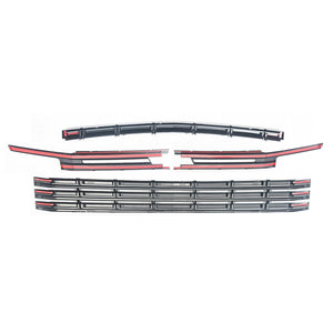 Trim Illusion - Gloss Black Patented Snap-on W/Tape Patented Grille Overlay 21-23 Chevrolet Suburban/Tahoe LT/Premier 4 PCS