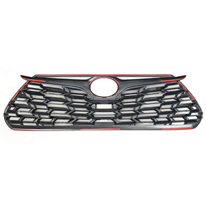 Trim Illusion - Gloss Black Patented Snap-on W/Tape Patented Grille Overlay 20-23 Toyota Highlander Does not fit XSE Fits grille W/ or W/O Camera 1 PC