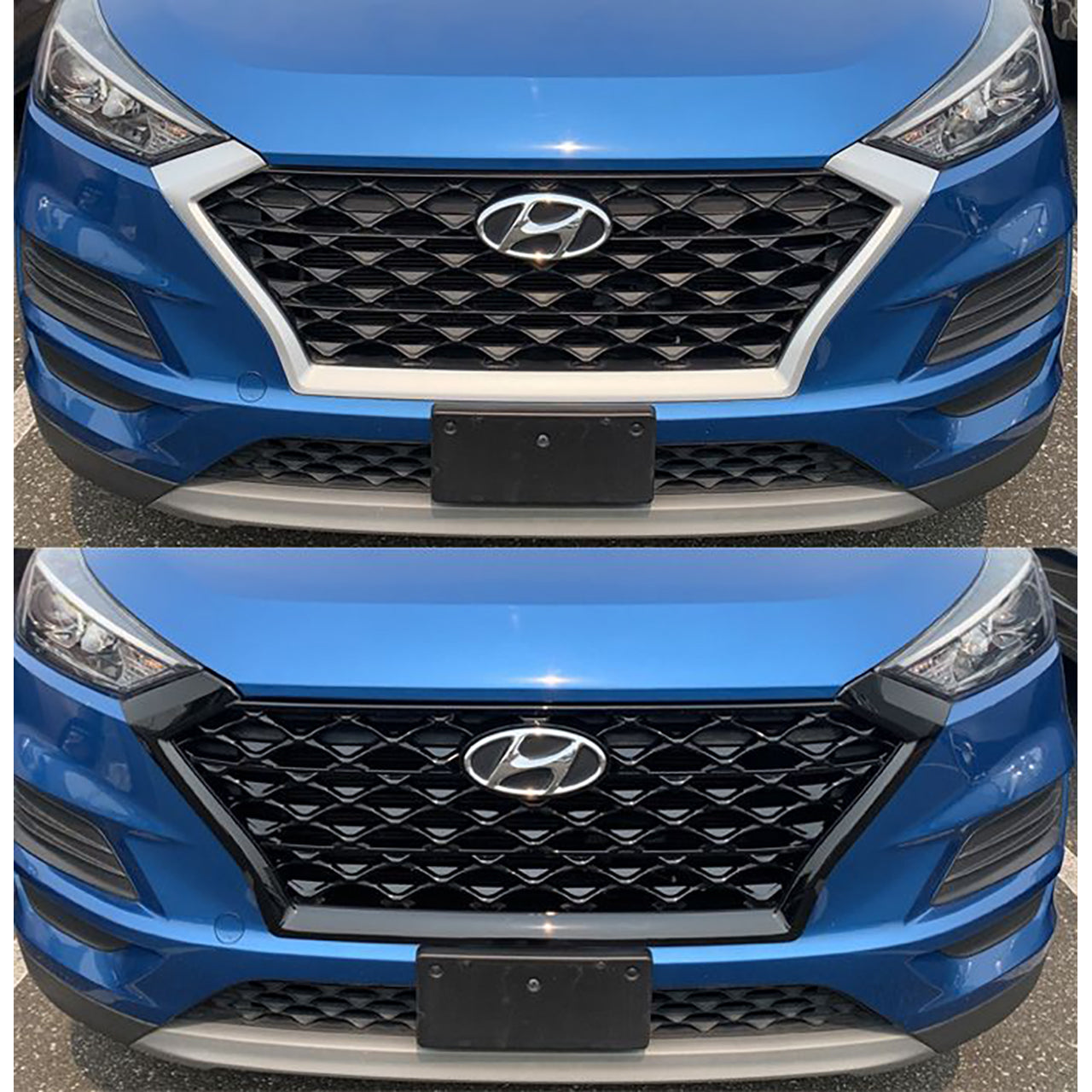 Trim Illusion - Gloss Black Patented Snap-on W/Tape Patented Grille Overlay 19-21 Hyundai Tucson 1 PC