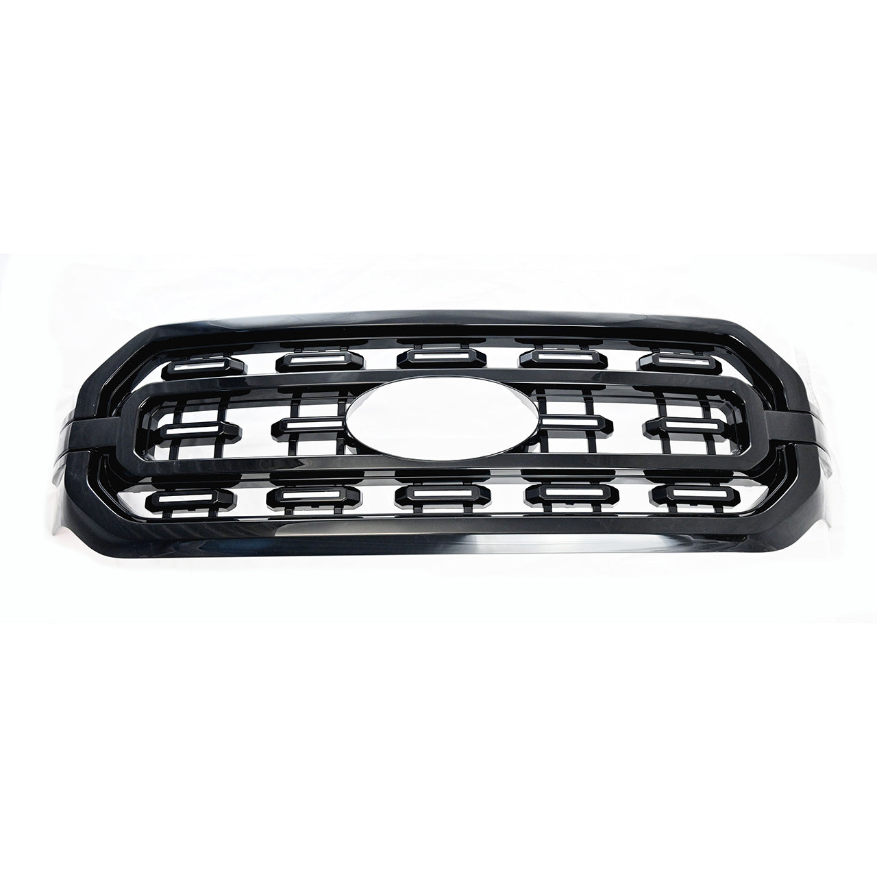 Trim Illusion -  Gloss Black Patented Snap-on W/Tape Patented Grille Overlay 21-23 Ford F-150 XLT/XL Fits grille W/ or W/O Camera 1 PC