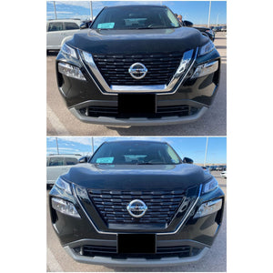 Trim Illusion - Gloss Black Patented Snap-on W/Tape Patented Grille Overlay 21-23 Nissan Rogue Fits grille W/ or W/O Camera 1 PC