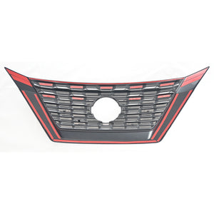 Trim Illusion - Gloss Black Patented Snap-on W/Tape Patented Grille Overlay 21-23 Nissan Rogue Fits grille W/ or W/O Camera 1 PC