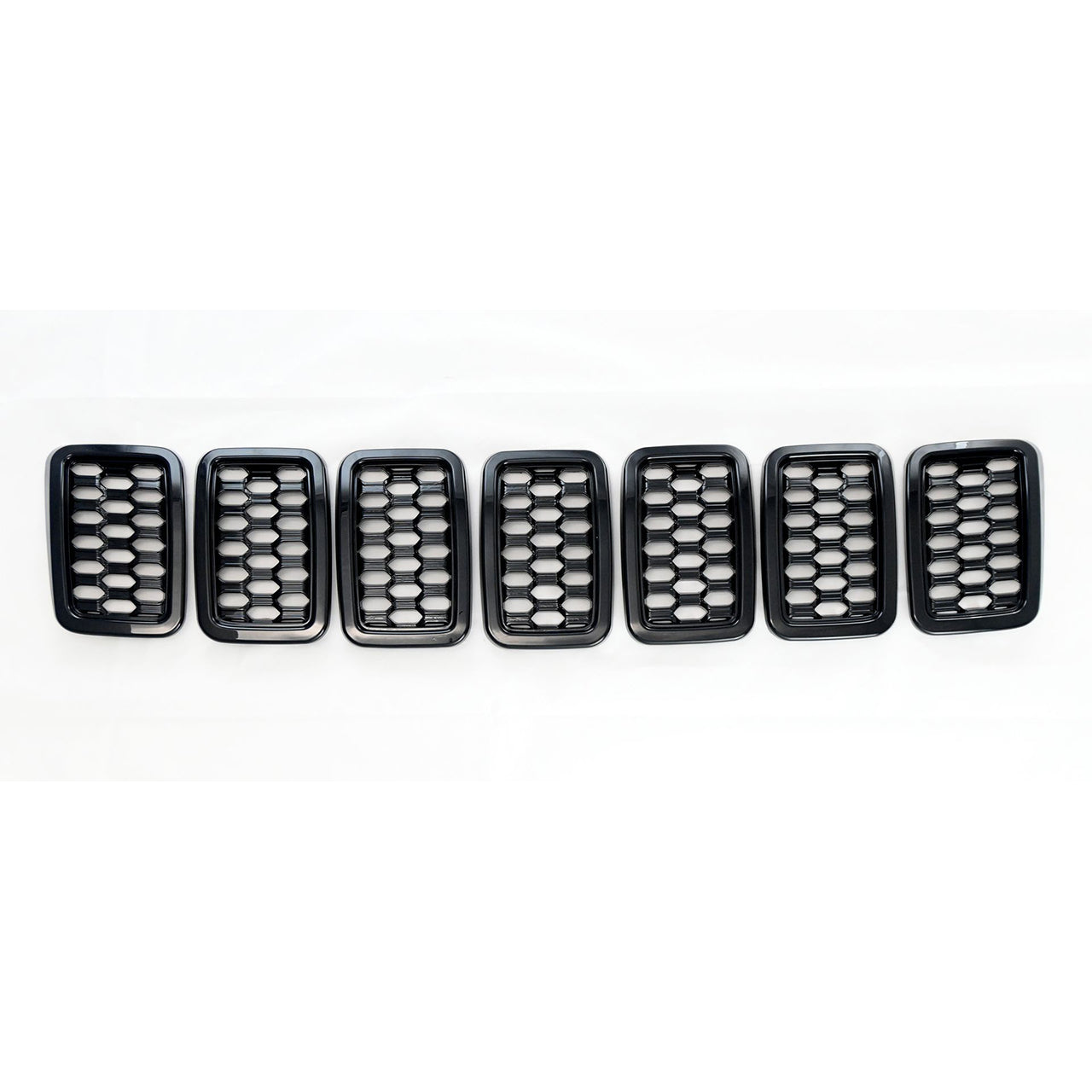 Trim Illusion - Gloss Black Patented Snap-on W/Tape Patented Grille Overlay 17-21 Jeep Grand Cherokee, 2022 Jeep Grand Cherokee WK 7 PCS