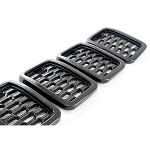 Trim Illusion - Gloss Black Patented Snap-on W/Tape Patented Grille Overlay 17-21 Jeep Grand Cherokee, 2022 Jeep Grand Cherokee WK 7 PCS