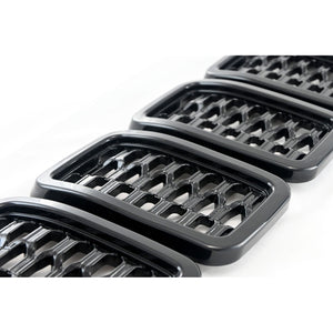Trim Illusion - Gloss Black Patented Snap-on W/Tape Patented Grille Overlay 17-21 Jeep Grand Cherokee, 2022 Jeep Grand Cherokee WK 7 PCS