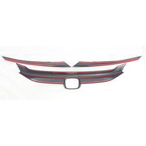 Trim Illusion - Gloss Black Tape-on Patented Grille Overlay 16-21 Honda Civic 3 PCS