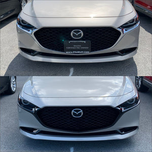 Trim Illusion - Gloss Black Tape-on Patented Grille Overlay 19-23 Mazda 3 2 PCS