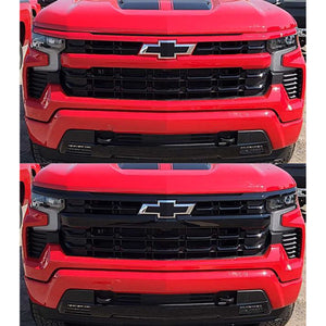 Trim Illusion - Gloss Black Tape-on Patented Grille Overlay 22-24 Chevrolet Silverado 1500 LT/LT Trailboss/LTZ/RST 4 PCS