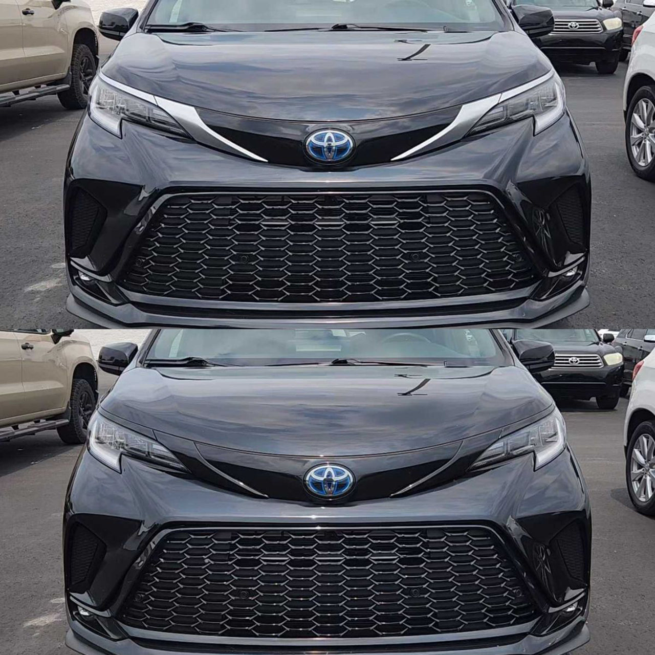 Trim Illusion - Gloss Black Tape-on Patented Grille Overlay 22-23 Toyota Sienna 4 PCS