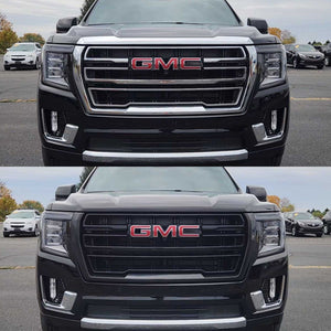 Trim Illusion -  Gloss Black Tape-on Patented Grille Overlay 21-24 GMC Yukon/Yukon XL SLE/SLT/AT4 5 PCS