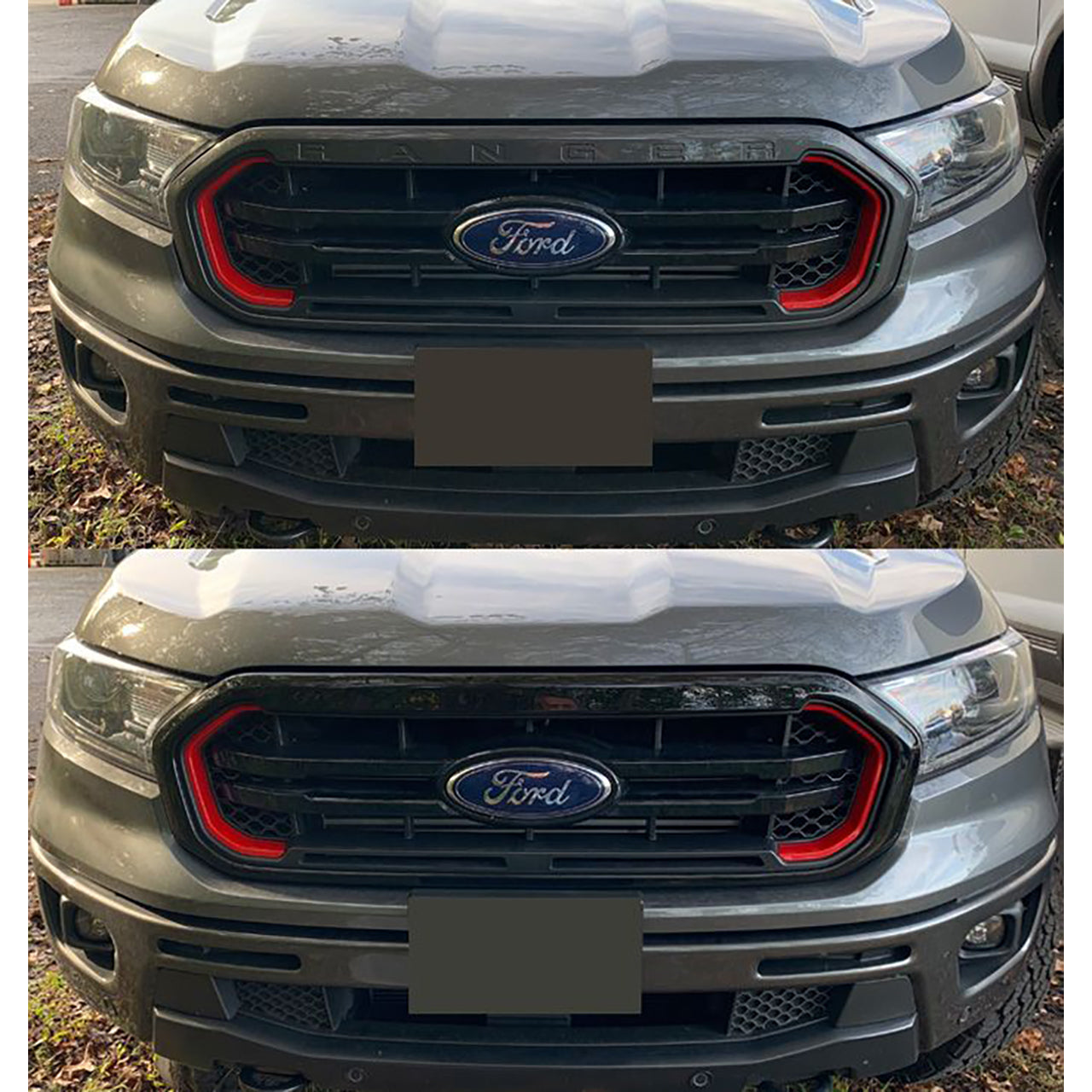 Trim Illusion -  Gloss Black Patented Snap-on W/Tape Patented Grille Overlay 19-23 Ford Ranger XLT/XL 1 PC