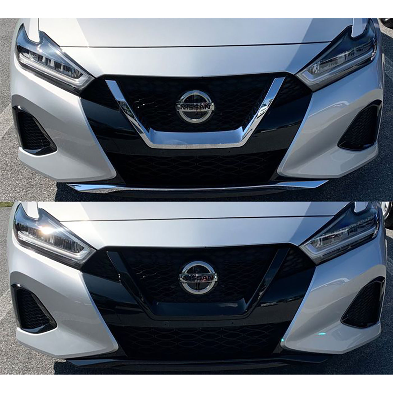 Trim Illusion - Gloss Black Tape-on Patented Grille Overlay 19-23 Nissan Maxima 2 PCS