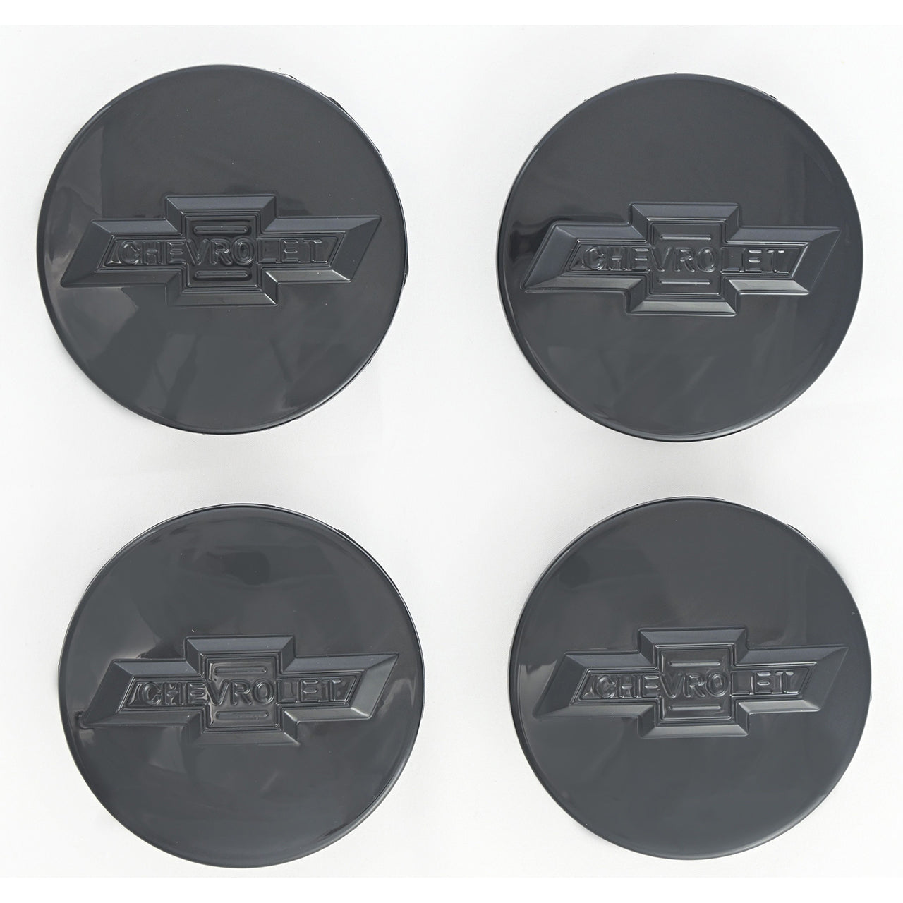 Trim Illusion - Gloss Black Replacement Officially Licensed Chevrolet Wheel Cap Set Chevrolet Silverado 1500, 15-24 Chevrolet Tahoe/Suburban, 2022 Chevrolet Silverado 1500 LTD 4 PCS