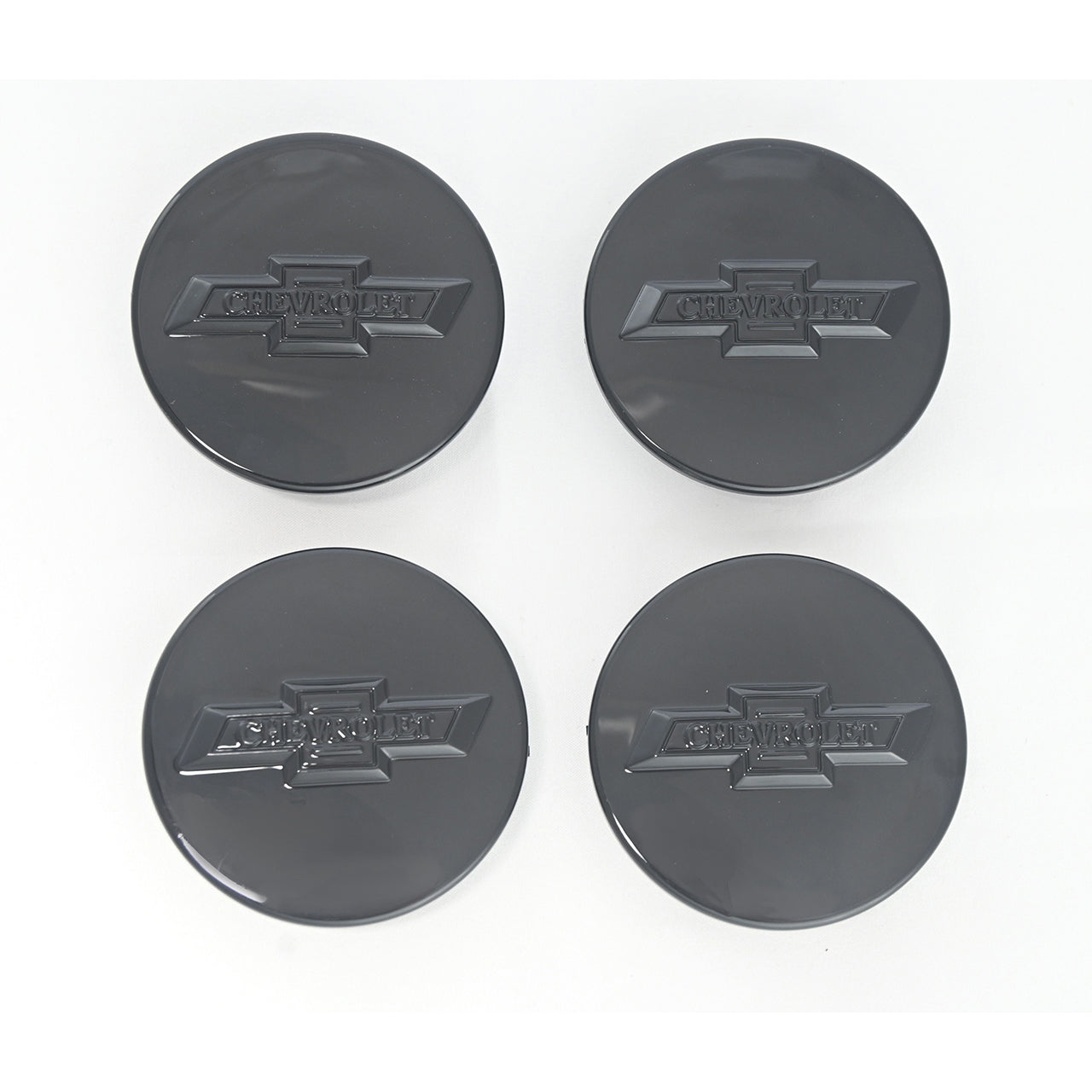 Trim Illusion - Gloss Black Replacement Officially Licensed Chevrolet Wheel Cap Set 13-24 Chevrolet Malibu, 13-20 Chevrolet Impala, 15-19 Chevrolet Cruze, 18-24 Chevrolet Equinox 4 PCS