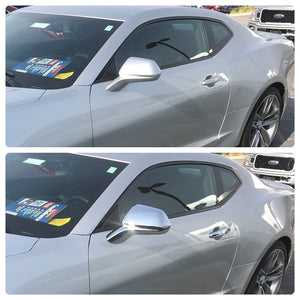 Trim Illusion - Chrome Patented Snap-on W/Tape Patented Door Handle Cover 16-24 Chevrolet Camaro W/ Smart Key 4 PCS