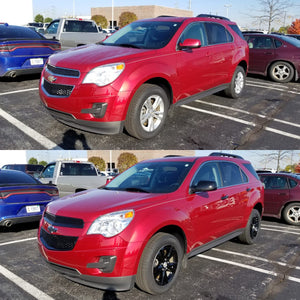 Trim Illusion - Mesh Gloss Black Tape-on Patented Grille Overlay 10-15 Chevrolet Equinox L/LS/LT/LTZ 2 PCS