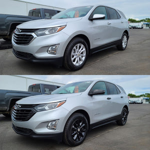 Trim Illusion - Gloss Black Patented Snap-on W/Tape Patented Grille Overlay 18-21 Chevrolet Equinox L/LS/LT Does not fit grille with Camera 2 PCS