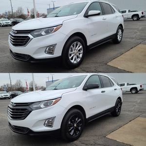 Trim Illusion - Gloss Black Patented Snap-on W/Tape Patented Grille Overlay 18-21 Chevrolet Equinox L/LS/LT Does not fit grille with Camera 2 PCS