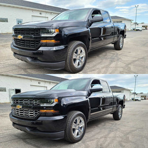 Trim Illusion - OEM Look Chrome Tape-on Patented Grille Overlay 16-18 Chevrolet Silverado 1500 2 PCS