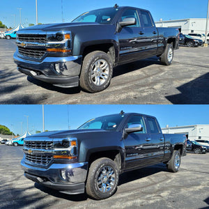 Trim Illusion - OEM Look Chrome Tape-on Patented Grille Overlay 16-18 Chevrolet Silverado 1500 2 PCS