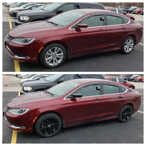 Trim Illusion -  No Turn Signal Top Gloss Black Tape-on Mirror Cover 15-17 Chrysler 200 2 PCS