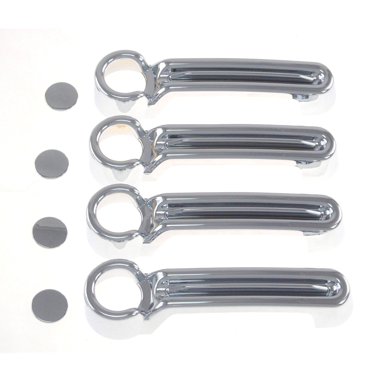 Trim Illusion - Chrome Tape-on Patented Door Handle Cover 07-17 Jeep Wrangler, 08-13 Jeep Liberty, 2018 Jeep Wrangler JK, 07-12 Dodge Nitro No Smart Key 8 PCS
