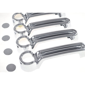 Trim Illusion - Chrome Tape-on Patented Door Handle Cover 07-17 Jeep Wrangler, 08-13 Jeep Liberty, 2018 Jeep Wrangler JK, 07-12 Dodge Nitro No Smart Key 8 PCS