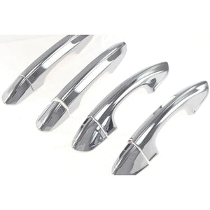 Trim Illusion - Chrome Patented Snap-on W/Tape Patented Door Handle Cover 13-20 Ford Fusion, 15-24 Ford Edge Works over Keyless Sensors 8 PCS