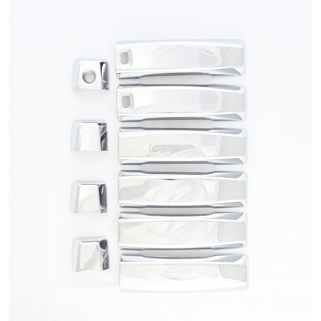 Trim Illusion - Chrome Patented Snap-on W/Tape Patented Door Handle Cover 04-15, 17-23 Nissan Titan, 16-23 Nissan Titan XD W/ or W/O Smart Key 10 PCS