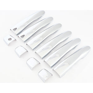 Trim Illusion - Chrome Patented Snap-on W/Tape Patented Door Handle Cover 14-20 Nissan Rogue, 15-23 Nissan Murano, 16-23 Nissan Maxima, 17-22 Nissan Rogue Sport, 18-23 Nissan Kicks, 19-23 Nissan Versa W/ or W/O Smart Key 10 PCS