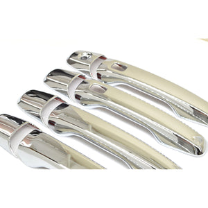 Trim Illusion - Chrome Patented Snap-on W/Tape Patented Door Handle Cover 11-19 Ford Explorer, 12-14 Ford Edge W/ Push Smart key or Keyless sensor 10 PCS