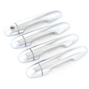 Trim Illusion - Chrome Patented Snap-on W/Tape Patented Door Handle Cover 14-19 Toyota Highlander, 16-23 Toyota Tacoma Works over Keyless Sensors 8 PCS