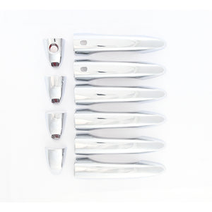 Trim Illusion - Chrome Patented Snap-on W/Tape Patented Door Handle Cover 17-23 Jeep Compass W/ or W/O Smart Key 10 PCS