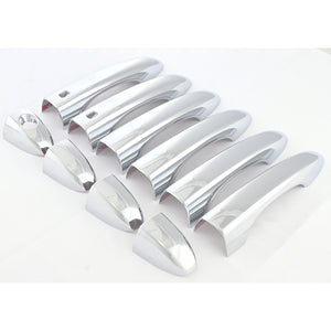 Trim Illusion - Chrome Patented Snap-on W/Tape Patented Door Handle Cover 17-23 Jeep Compass W/ or W/O Smart Key 10 PCS